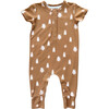 Short Sleeve Henley Romper Bugs in Toffee - Rompers - 1 - thumbnail