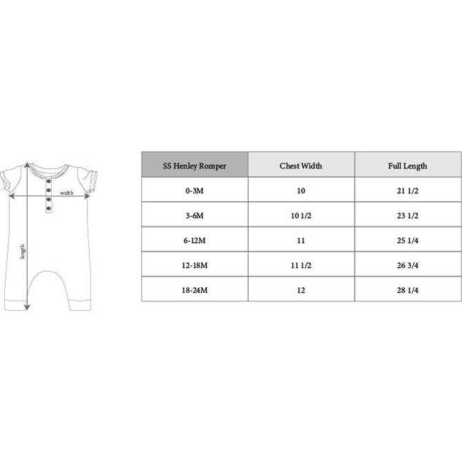 Short Sleeve Henley Romper Bugs in Toffee