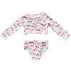 Girl's Two-Piece Crop Swim Set Retro Shades - Two Pieces - 1 - thumbnail