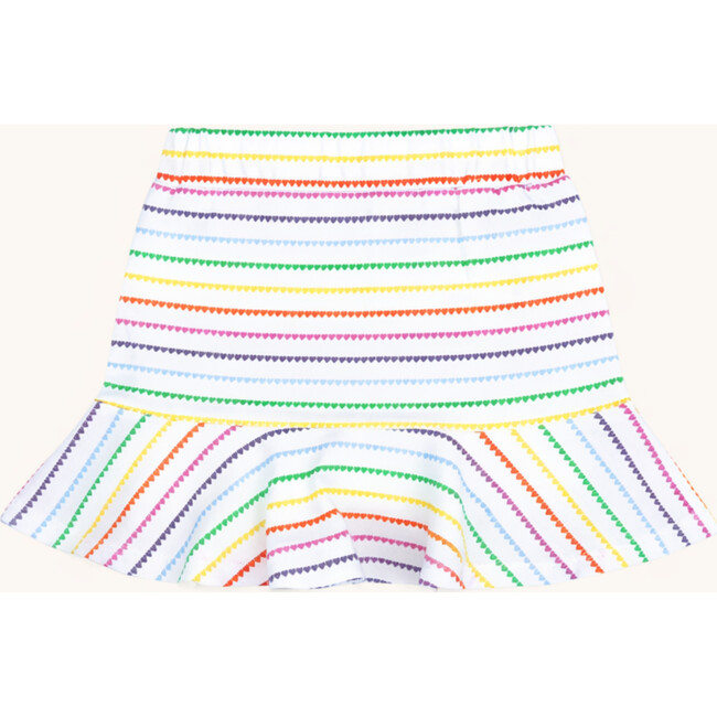 Tennis Skirt in Rainbow Heart Stripe