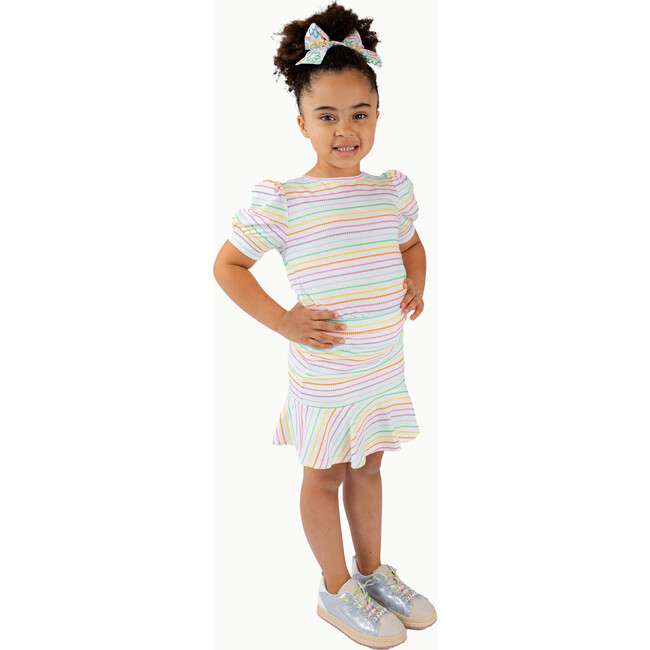 Tennis Skirt in Rainbow Heart Stripe