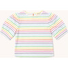 Puff Sleeve Tee in Rainbow Heart Stripe - T-Shirts - 1 - thumbnail