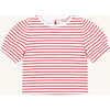 Puff Sleeve Tee in Red Heart Stripe - T-Shirts - 1 - thumbnail