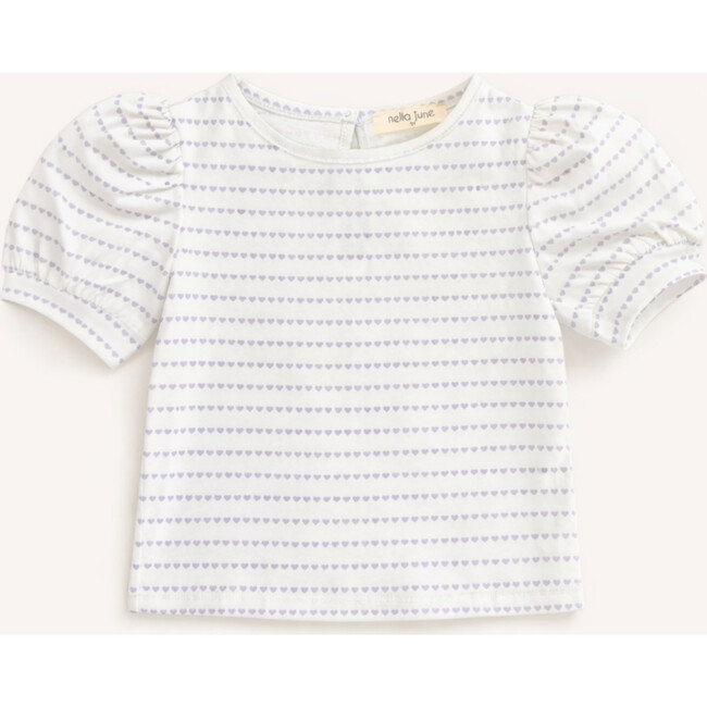 Puff Sleeve Tee in Purple Heart Stripe