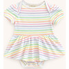 Puff Sleeve Onesie in Rainbow Heart Stripe - Onesies - 1 - thumbnail
