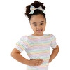 Puff Sleeve Tee in Rainbow Heart Stripe - T-Shirts - 3