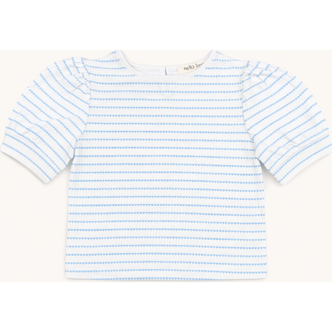Puff Sleeve Tee in Blue Heart Stripe