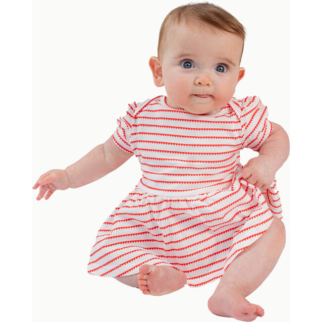 Puff Sleeve Onesie in Red Heart Stripe