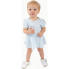 Puff Sleeve Onesie in Blue Heart Stripe - Onesies - 2