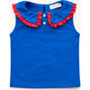 Pleated Tennis Tank in Blue/Red - Tank Tops - 1 - thumbnail