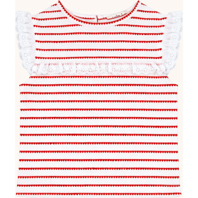 Eyelet Lace Tank in Red Heart Stripe