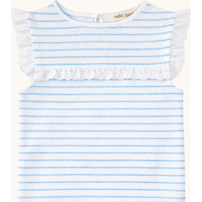 Eyelet Lace Tank in Blue Heart Stripe