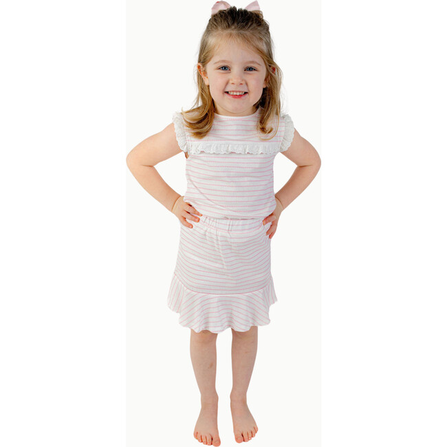 Eyelet Lace Tank in Pink Heart Stripe