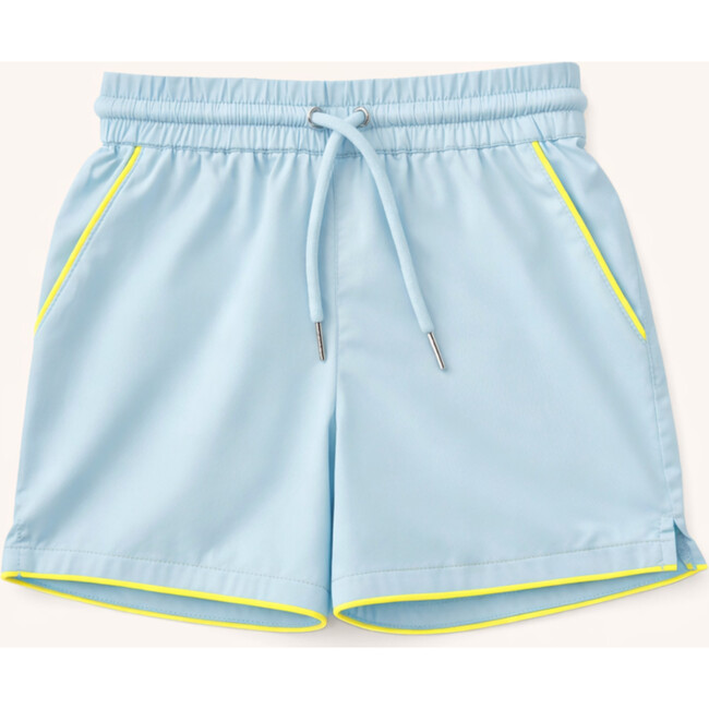 Boys' Drawstring Shorts in Light Blue w/Sulphur Trim