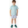 Boys' Drawstring Shorts in Light Blue w/Sulphur Trim - Shorts - 2 - thumbnail