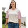 Color Block T-shirts, White, Pink - T-Shirts - 2 - thumbnail