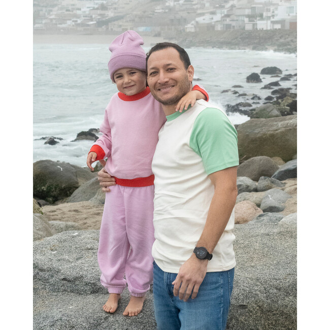 Color Block T-shirts, White, Grass Green