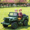 24V Military Willy Jeep 3 Seater Electric Ride on (Green) - Ride-Ons - 2