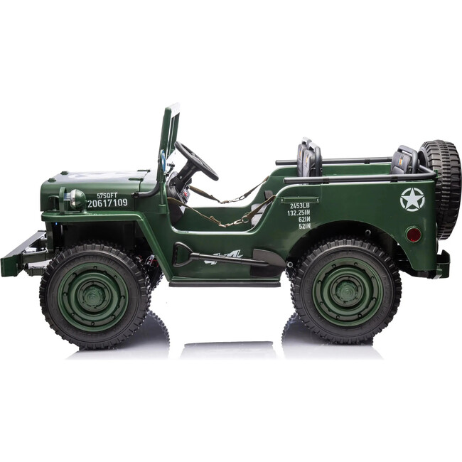 24V Military Willy Jeep 3 Seater Electric Ride on (Green) - Ride-Ons - 3
