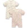 2 Pack Short Sleeve Zip Romper Emilia Print - Rompers - 1 - thumbnail