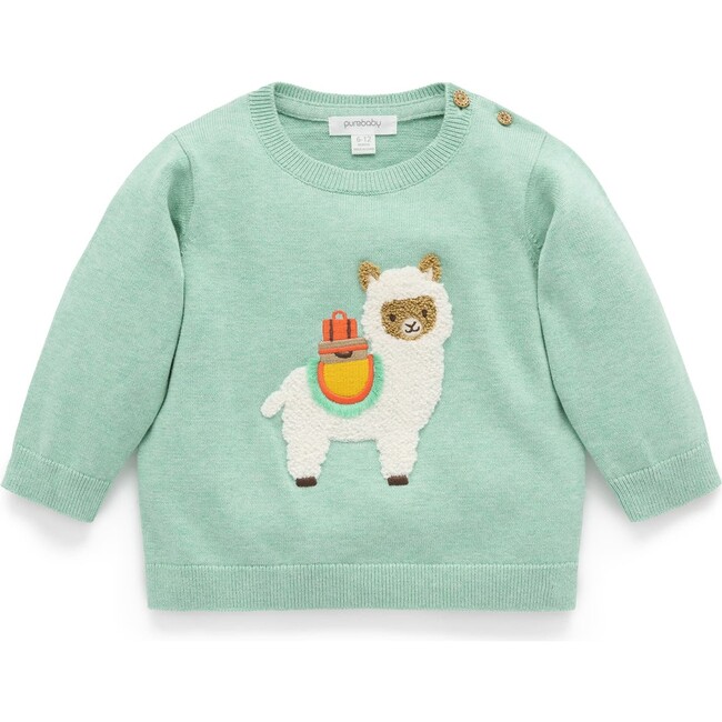 Llama Knit Sweater Aloe Melange