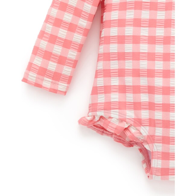 Frilly Long Sleeve Swimsuit Pomegranate Gingham