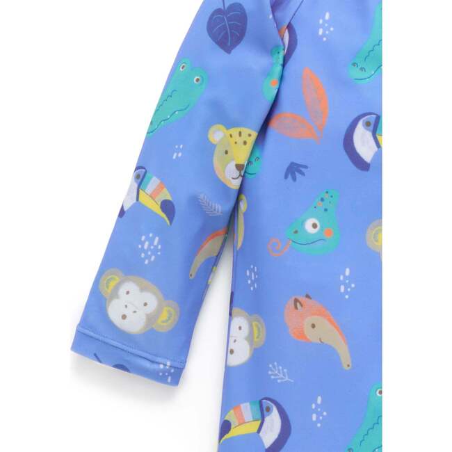 Long Sleeve Swim Sunsuit Jungle Faces Print