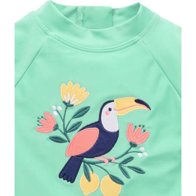 Long Sleeve Rash Guard Swim Set Toucan Print - Two Pieces - 3