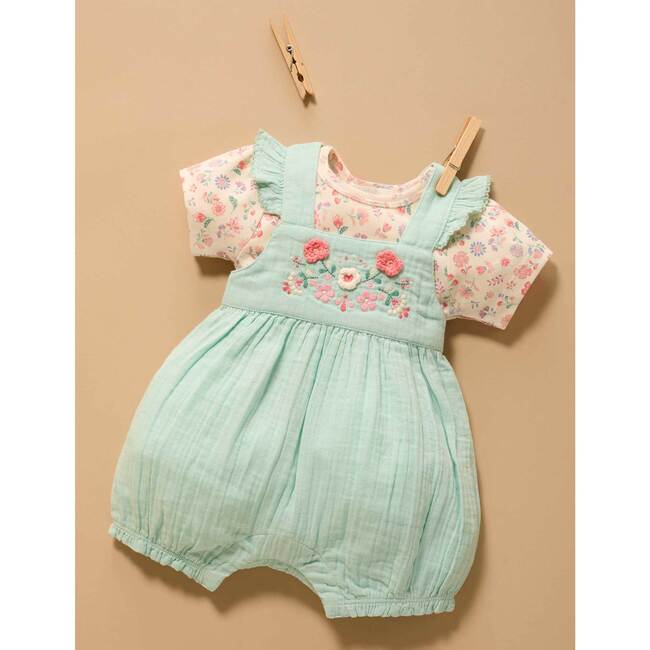 Embroidered Overall Set Aloe