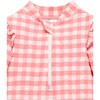 Frilly Long Sleeve Swimsuit Pomegranate Gingham - One Pieces - 3