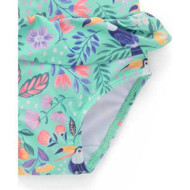 Long Sleeve Rash Guard Swim Set Toucan Print - Two Pieces - 4