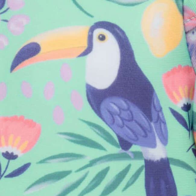 Long Sleeve Rash Guard Swim Set Toucan Print - Two Pieces - 6