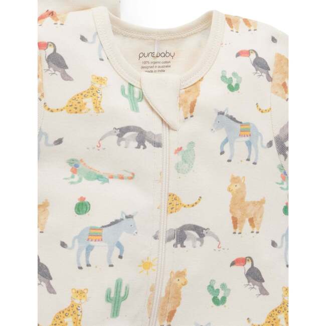 2 Pack Short Sleeve Zip Romper Fiesta Heads Print - Rompers - 5