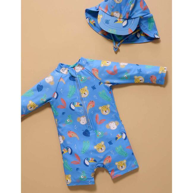 Long Sleeve Swim Sunsuit Jungle Faces Print - One Pieces - 5