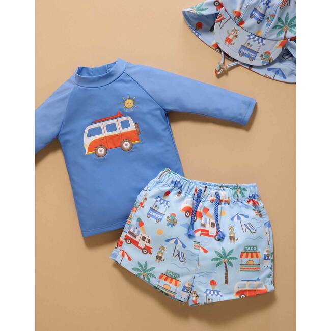 Board Short & Rash Guard Swim Set Cancun Print - Two Pieces - 5