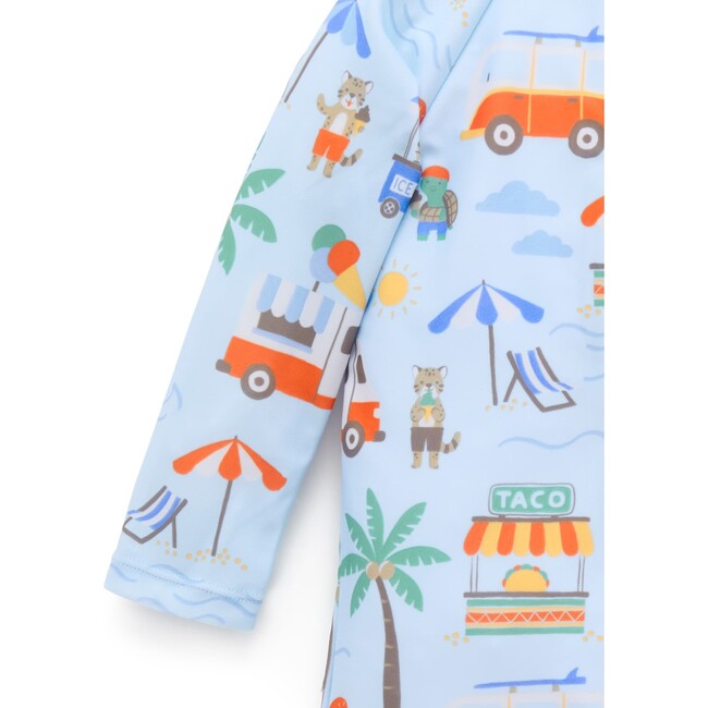 Long Sleeve Swim Sunsuit Cancun Print