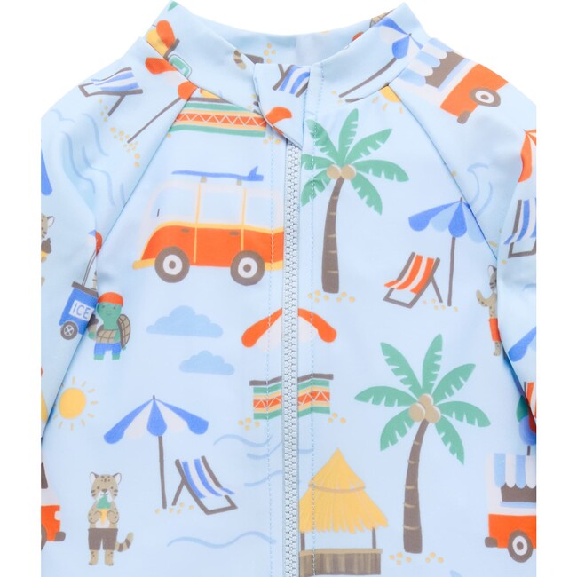 Long Sleeve Swim Sunsuit Cancun Print - One Pieces - 3