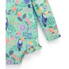 Frilly Long Sleeve Swimsuit Toucan Print - One Pieces - 4
