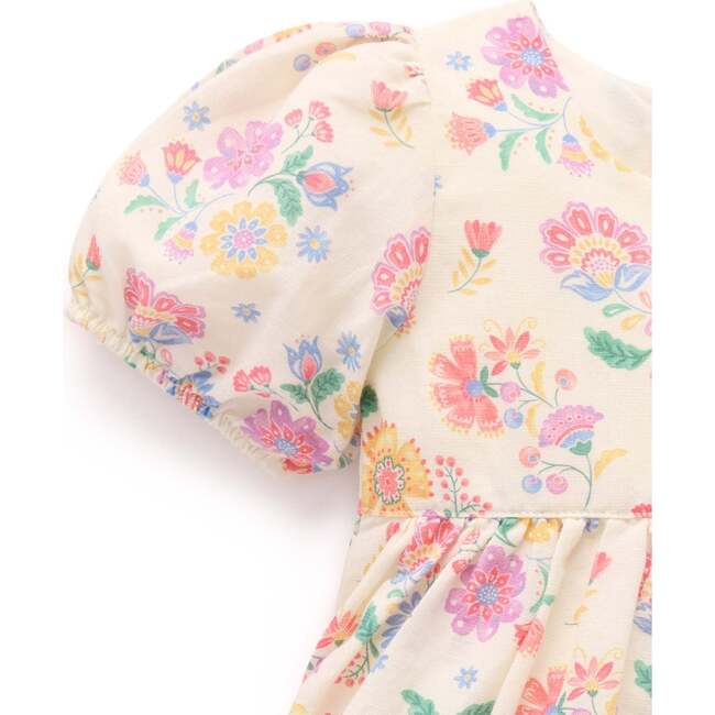 Linen Blend Dress & Headband Mexican Floral