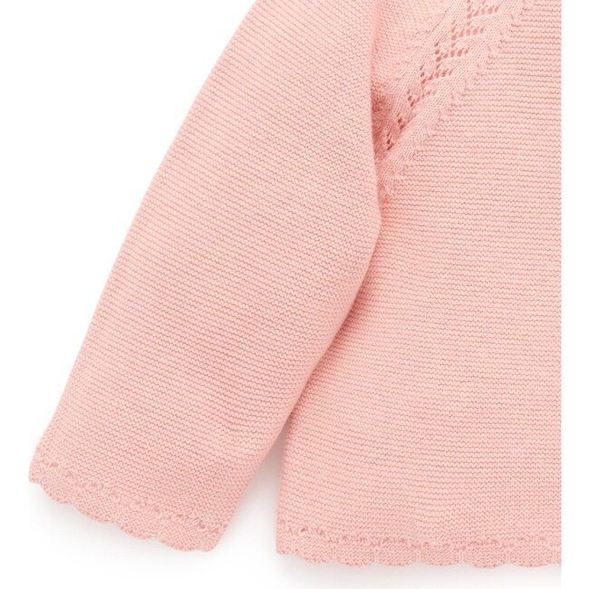 Scalloped Knit Cardigan Guava Melange