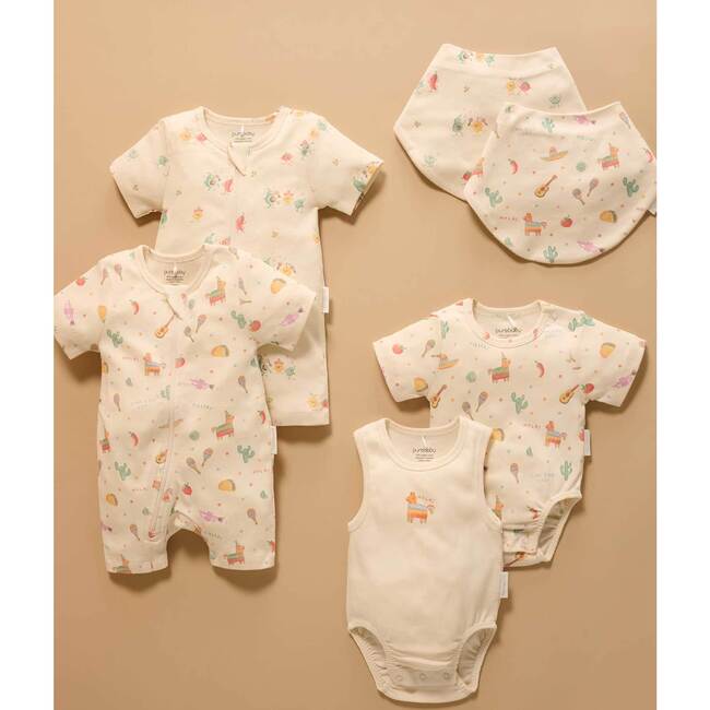 2 Pack Short Sleeve Zip Romper Pinata Print - Rompers - 5