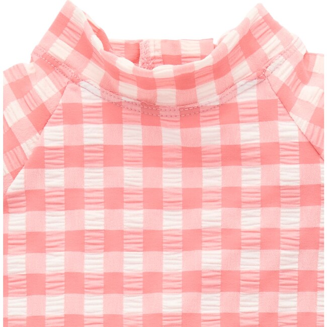 Long Sleeve Rash Guard Swim Set Pomegranate Gingham