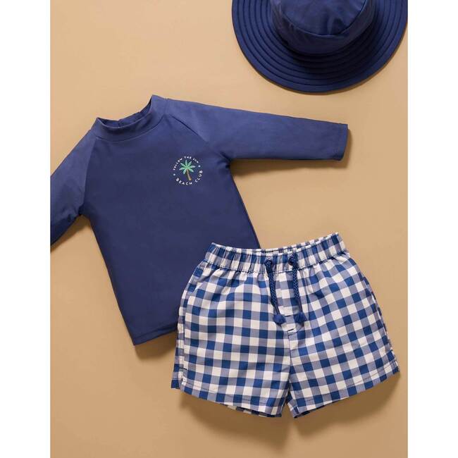 Board Short & Rash Guard Swim Set Marine Gingham - Two Pieces - 5