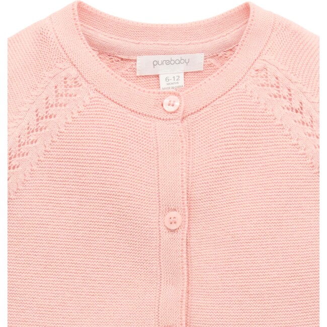 Scalloped Knit Cardigan Guava Melange - Cardigans - 3