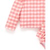 Long Sleeve Rash Guard Swim Set Pomegranate Gingham - Two Pieces - 3
