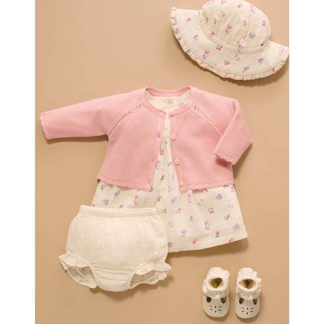 Scalloped Knit Cardigan Guava Melange - Cardigans - 5