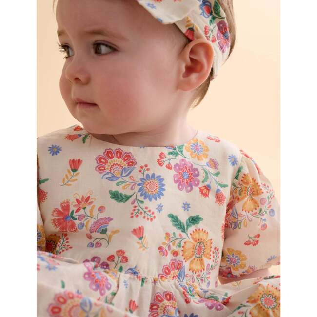 Linen Blend Dress & Headband Mexican Floral - Dresses - 6