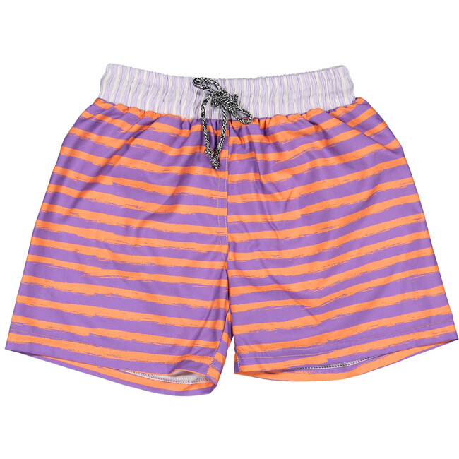 Lavander stripes classic swim shorts
