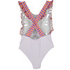 Lavander stripes swimsuit - One Pieces - 2