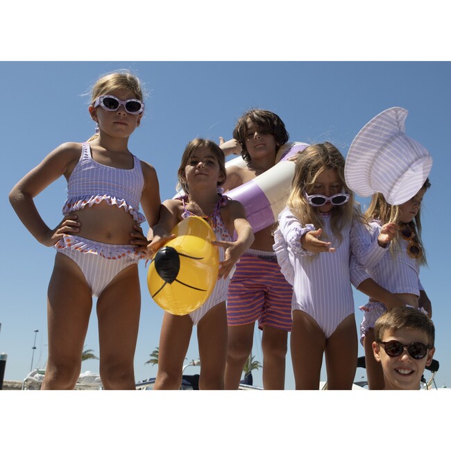 Lavander stripes classic swim shorts - Swim Trunks - 6